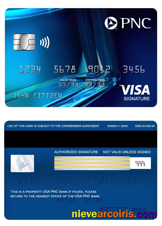 USA PNC bank visa signature card 